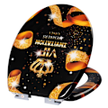 Miniatyrbild 3 av 8: Rootz Toalettsits - Toalettlock - Toalettöverdrag - WC Top - Badrumssits - Loo Shield - Throne Cap - Guld VIP - 18,9x15,4x2,6 tum