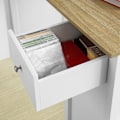 Miniatyrbillede 7 af 7: Rootz Køkkenbord Morgenmad Bar - Bistro Island - Opbevaringshylder - Forreste/bageste skuffe - PB og MDF - 120x90x55cm - Hvid - SoBuy Tabur Compatible