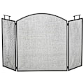 Miniatyrbillede 6 af 7: Rootz Pejseskærm - Pejsebeskyttelse - Gittergnistbeskyttelse - Foldet tredelt design - Metal - Sort - 128 x 2 x 76,5 cm