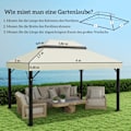 Miniatyrbillede 3 af 11: Rootz Gazebo Replacement Roof - Tarpaulin - Pavilion Tag - Sun Protection UPF30+ - 400 cm x 300 cm - Hvid