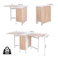 Miniatyrbillede 3 af 11: Rootz Folding Table - Dining Table - Side Tables - Storage Space For Living Room - Kitchen - Oak Wood - Metal Frame - Natural/White - 169 x 62 x 75 cm