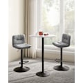 Miniatyrbillede 3 af 10: Rootz Grey 2-delt sæt barstole - Bordskamler - Køkkenø-sæder - PU-materiale - Metalramme - Skumpolstring - Justerbar højde - Kompakt design - Ergonomi