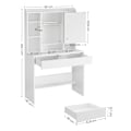 Miniatyrbild 9 av 10: Rootz White Sminkbord - Sminkbord - Sminkbord - Förvaringsorganisator - 40 cm x 90 cm x 144,7 cm - 31,6 kg - 100 kg Lastkapacitet