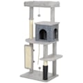 Miniatyrbillede 1 af 11: Rootz 52 "Cat Tree - Activity Scratching Post - Play Center - Sisal for Claw Care - 55L X 44W X 132H CM - Grå