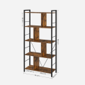 Miniatyrbillede 3 af 7: Rootz reol - reol - 5 niveauer reol - åben reol - hjørne reol - display reol - vintage brun/sort - 74 x 30 x 150 cm