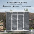 Pikkukuva 4 / 10: Rootz 2,4 x 1,3 metrin puutarhatalo - Shed - Storage Unit - sää- ja UV -kestävät - 238 cm x 125 cm x 165/183 cm - harmaa