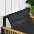 Miniatyrbillede 6 af 7: Rootz Havemøbelsæt - 4 stk - Sofa - 2 Stole - Bord - Glasplade - Sædehynder - PE Rattan-polyester-stål - Antracit-brun - 106 x 70D x 72H cm
