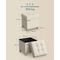 Miniatyrbillede 3 af 6: Rootz Storage Ottoman - Fodskammel - Legetøjskasse - Polstret skammel - MDF-ramme - Imiteret linned - 38cm x 38cm x 40cm