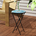 Miniatyrbillede 9 af 10: Rootz Mosaic Garden Bord - Foldbar terrassebord - Runde gårdhaveborde - Rumbesparende design - Ø35,5 x 55 timer cm