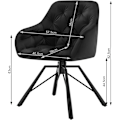 Miniatyrbillede 3 af 9: Rootz drejelig spisestuestol - Fløjlspolstret stol - Komfortable siddepladser - Ergonomisk design - 57,5 ​​cm x 82,5 cm x 53 cm