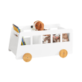 Miniatyrbild 1 av 7: Rootz barnhylla - Leksakshylla - Förvaringsställ för barn - MDF & bambu - Mobil med hjul - Säkra rundade hörn - Barnvänlig höjd - 68cm x 33cm x 43cm