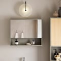 Pikkukuva 6 / 9: Rootz-kylpyhuoneen peilikaappi - Seinäkaappi - Säilytysjärjestelmä - Tilaa säästävä 2-in-1-design - Säädettävät hyllyt - Helppo koota - 60 cm x 49,5 c