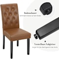 Miniatyrbillede 8 af 8: Rootz Spisestuestol - Højrygget Stol - Imiteret læderstol - Ergonomisk design - Nem vedligeholdelse - Robust konstruktion - 44cm x 99cm x 59cm