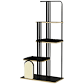 Miniatyrbillede 1 af 5: Rootz Kradsestolpe - Industrielt Design - 3 Platforme - 2 Puder - Kradsevæg - Stålramme - Sort - 85 x 48 x 170 cm