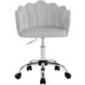 Miniatyrbillede 8 af 8: Rootz Ergonomic Velvet Kontorstol - Kronblad Ryglæn Drejestol - Højdejusterbar - Beige/Lysegrå/Pink - 41cm x 37,5cm - 44-53,5cm