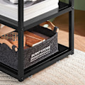 Miniatyrbillede 6 af 7: Rootz 2 -i -1 sidebord og serveringsvogn - Slutbord - Mobilbakke - MDF & metal af høj kvalitet - 25x38x58 cm & 30x60x40cm