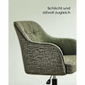 Miniatyrbillede 4 af 8: Rootz drejestol - Green Accent Chair - Rullelænestol - Stålstel - Skumpolstring - Bomuldslinnedblanding - 69 cm x 65 cm x 93 cm - Komfortabel siddepla