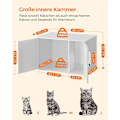 Miniatyrbillede 6 af 8: Rootz White Cat kattebakke - Kitty Toilet - Træspånplade - MDF - Stor opbevaring - Nem montering - 80cm x 53cm x 50cm