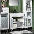 Miniatyrbild 3 av 9: Rootz Badrumsdiskbänk Underskåp - Sminkförvaring - Under diskbänken - Elegant design i vitt och glas - Rymlig förvaring - Perfekt passform för alla in