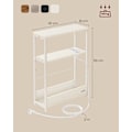 Miniatyrbillede 6 af 8: Rootz sengebord med stikkontakt - Natbord - Endebord - Spånpladestål - Kabelhåndtering - Nem montering - Cremehvid - 18cm x 45cm x 58cm