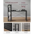 Miniatyrbillede 6 af 8: Rootz Ebony Black Skrivebord - Studiebord - Skrivebord - Spånplade og stål - Stor overflade - Nem montering - Robust konstruktion - 56cm x 137cm x 120