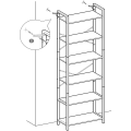 Miniatyrbillede 4 af 8: Rootz reol - 6 niveauer - Opbevaringsskab - Opbevaringsstativ - 6 niveauer - 186 cm - Brun - Sort - Forarbejdet træ - Stål
