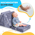 Miniatyrbild 6 av 10: Rootz leksoffa för barn - Transformerande 5-delat set - Trappor & hinderbana - Stjärnmönster - Högdensitetsskum - Enkel rengöring - 50W x 50D x 27,5H