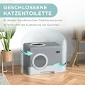 Miniatyrbillede 7 af 10: Rootz PawHut kattegrusbakke - Kattebakke - Lukkede kattebakker - Nem rengøring - Forbedret privatliv - 52 cm x 41 cm x 38,5 cm - Grå
