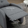Pikkukuva 6 / 10: Rootz Relaksation Napr Chair - Rucliner - Lounger - Pocket Spring Core - tukee jopa 150 kg - 67 x 87 x 98 cm - harmaa