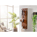Miniatyrbillede 3 af 7: Rootz design knagerække akacie massivt træ - metal 35,5 x 100 x 11 cm - Krogestang 2-rækket hall knagerække væg - Garderobe træ