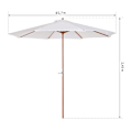 Miniatyrbillede 3 af 9: Nancy's Buckeye Parasol - Tuinparaplu - Hout - Marktparaplu - 2,7m Diameter - Wit - Bruin