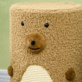 Miniatyrbillede 4 af 5: Rootz Bear Design Kradse Tønde - Kattetårn - 2 Kattehuler - 1 Skrabeflade - Spånplade - Hvid + Brun - 35L x 35W x 66H cm