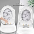 Miniatyrbillede 6 af 9: Rootz Thermoset O-formet toiletsæde - Soft Close Låg - Quick Release - Rustfrit stål Hængsler - Antibakteriel - 37cm x 47,5cm