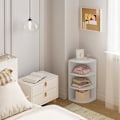 Miniatyrbillede 5 af 6: Rootz Hanging Corner Hylde - Hvid vifteformet væghylde - Multi-Tier Opbevaring - E1 Engineered Wood - Pladsbesparende - 30 cm x 60 cm x 30 cm