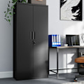 Miniatyrbillede 2 af 5: Rootz Multi -Purpose File Cabinet - Opbevaringsskab - Matt Black Cabinet - Holdbart pulverovertrukket stål - 40 x 80 x 180 cm