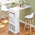 Miniatyrbild 10 av 10: Rootz justerbart barbord - Matbord - Väggmonterat bord - MDF-konstruktion - Utrymmesbesparande design - Justerbar höjd - Enkel montering - Vit - 110cm