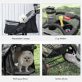 Pikkukuva 6 / 11: Rootz Dog Buggy - Cat Buggy - Koiravaunu - Lemmikkirattaat 3 pyörällä - Taitettava - Säädettävä kuomu - Oxford - Harmaa/Musta - 109,5 x 57,5 x 106,5 c