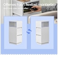Miniatyrbillede 5 af 6: Rootz Bedside Bord smal - sidebord - natbord - dobbelt opbevaring - hvid - 30 cm x 25 cm x 65 cm