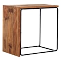 Miniatyrbillede 1 af 7: Rootz sidebord - massivt træ og metal endebord - industriel stil accent bord - håndlavet, holdbart, beskyttende klar lak - 45 cm x 30 cm x 45 cm