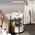 Miniatyrbillede 4 af 10: Rootz Round Side Bord - Sofabord - Bedtbord - Elegant design - 44 cm x 44 cm x 56 cm