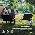 Miniatyrbillede 4 af 10: Rootz 2 -personers sammenfoldelige campingstol - bærbar dækstol - udendørs lejrsæde - indbygget kopholder - 141 x 67 x 80 cm - sort
