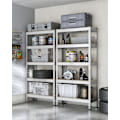 Pikkukuva 2 / 9: Rootz 2 Set Heavy Dut -hylly - tukeva säilytysyksikkö - teollisuushyllyt - Max -kuorma 875 kg - hopeateräs ja mdf - 30 cm x 75 cm x 150 cm