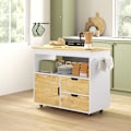 Pikkukuva 2 / 11: Rootz -rullattava keittiövaunu - Mobile Kitchen Island - Keittiön kärry - runsaasti säilytystilaa ja helppoa liikkuvuutta - 107cm x 50 cm x 85cm