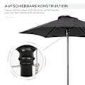 Miniatyrbillede 7 af 10: Rootz Black Hexagonal Parasol - Balkon Sunshade - Patio paraply - Easy Open - Ø196 cm x 2,04m