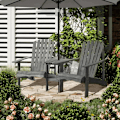 Miniatyrbillede 3 af 11: Rootz Adirondack stolesæt - Havestolebord - Havestol - Havemøbler - Træ - Grå - 178 x 87 x 92 cm
