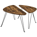 Miniatyrbillede 1 af 7: Rootz Sideborde Sæt med 2 - Sofabord Træ - Industrielt Sofabord - Brun/Sort - 60 x 38 x 47,5 cm (LxBxH)