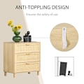 Miniatyrbillede 5 af 10: Rootz Drawer Cabinet - Side Cabinet - Cabinet - Sideboard Base Cabinet - 3 Drawers Chest - Living Room Drawer Cabinet - 80 x 40 x 80 cm