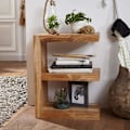 Miniatyrbild 6 av 7: Rootz sidobord massivt trä akacia E Cube 60 cm högt vardagsrumsbord design brunt soffbord i lantlig stil