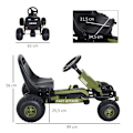 Pikkukuva 3 / 8: Rootz Go Kart - Pedal Go Kart - Kids Go Kart - Pedal Vehicle - Pedal Vehicle - Pedal Car - Green - 99 x 65 x 56cm