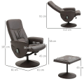 Miniatyrbild 3 av 6: Rootz Avslappningsstol med fotpall - Liggfunktion - Massagestol - Tv-stol med massagefunktion - Liggstol - Ergonomisk stol med 10 vibrationspunkter -